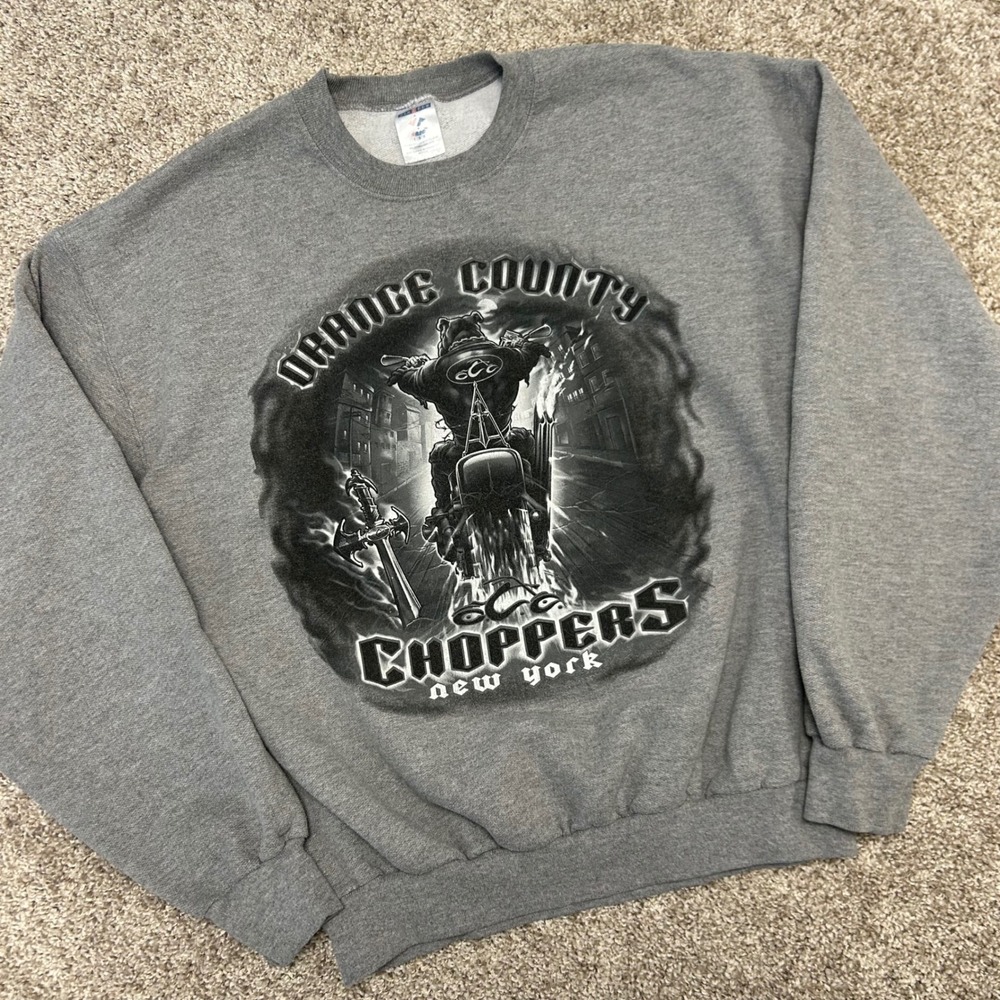 Vintage y2k Orange County Choppers‎ New York Sweatshirt Men Size Large Jerzees